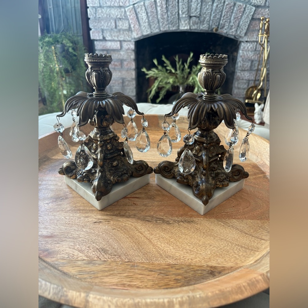 Vintage Italian Baroque Brass Candlestick Holder